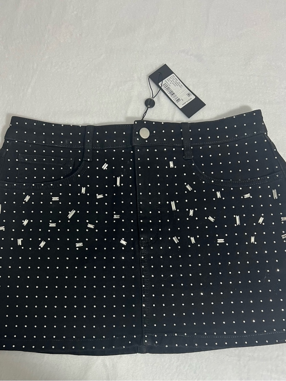 Gianni Bini Black Studded Mini Skirt